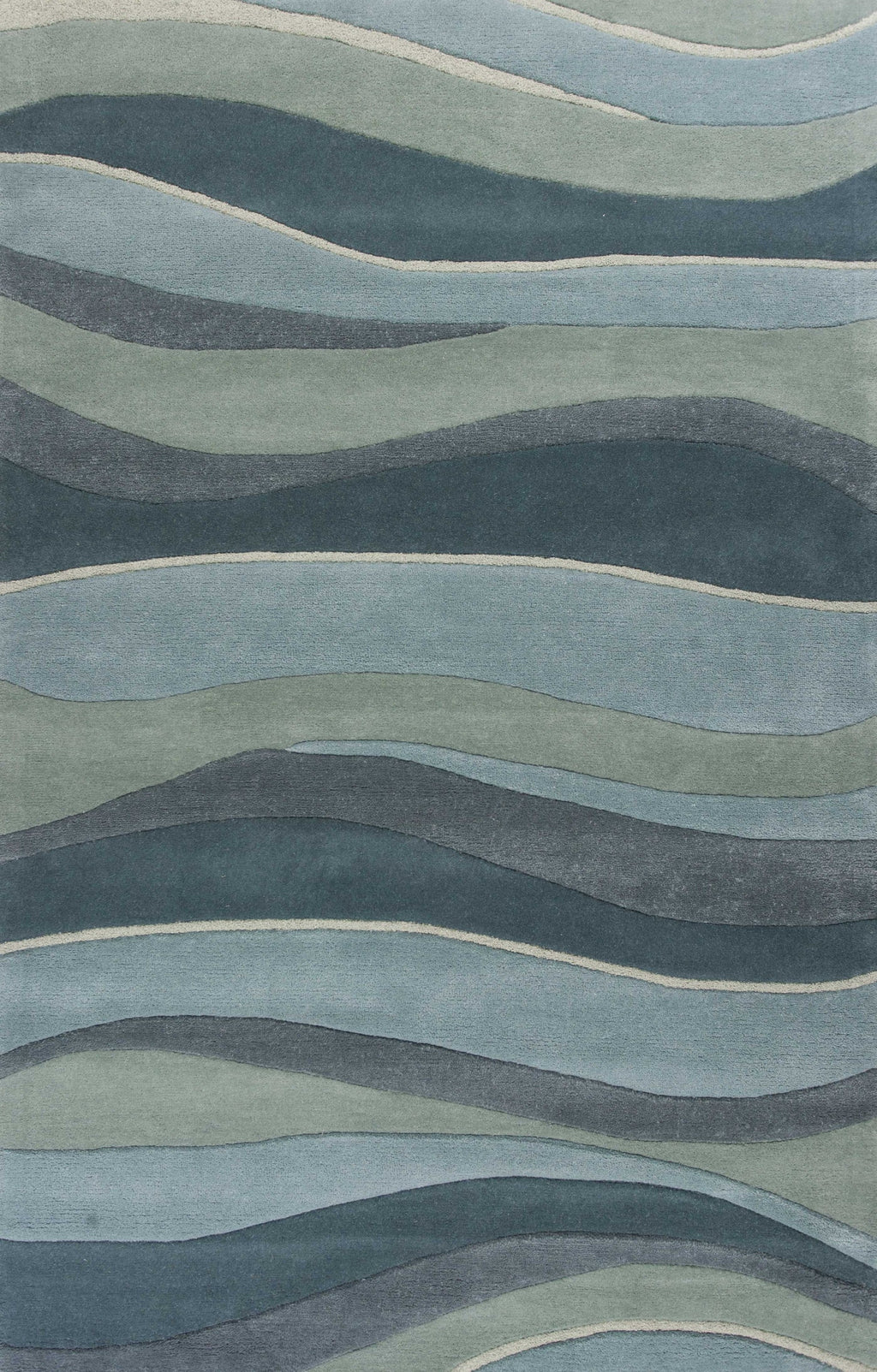 Eternity Landscapes Ocean Wool Hand-Tufted Area Rug by KAS, 8x10'