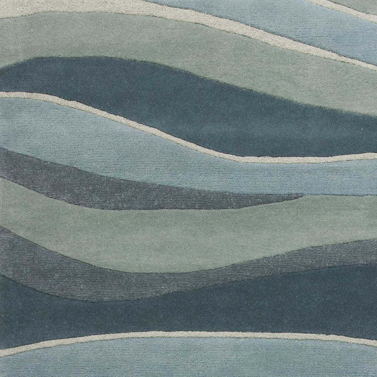 Eternity Landscapes Ocean Wool Hand-Tufted Area Rug by KAS, 8x10'
