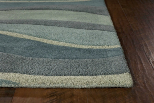 Eternity Landscapes Ocean Wool Hand-Tufted Area Rug by KAS, 8x10'