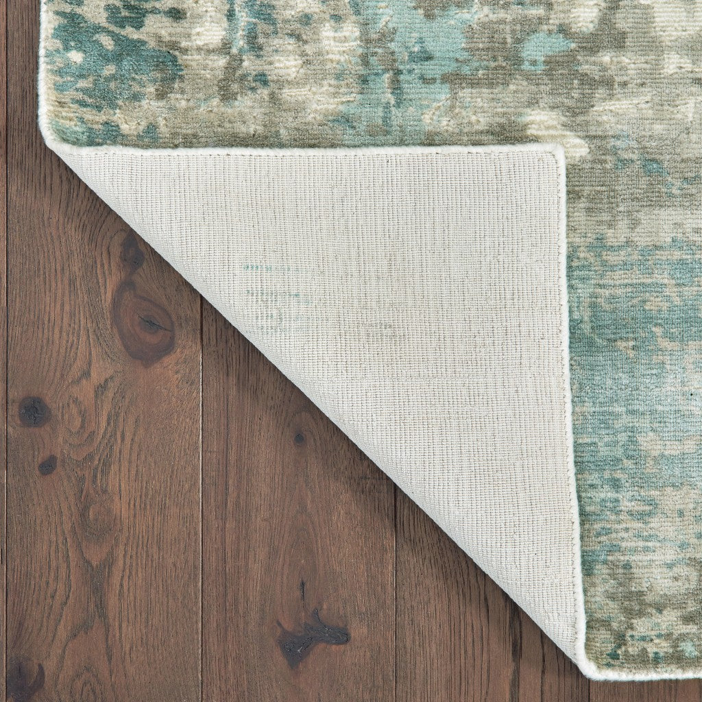 Blue and Gray Abstract Pattern Indoor Area Rug, 10'x14'