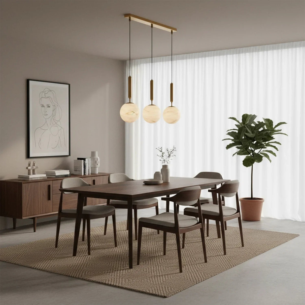 Alabaster Art Island Pendant Light