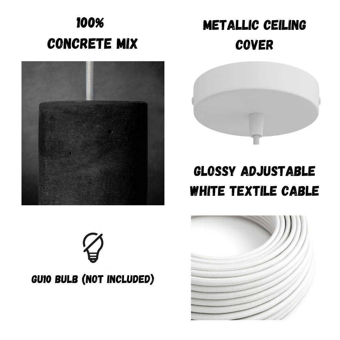 DARK GRAY Concrete Pendant Light
