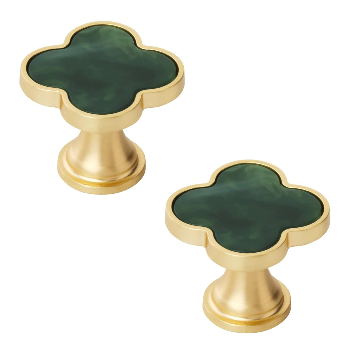 Gold Cabinet Knob with Jewel-Tone Inlay, 1-1/4" (32mm) | Set of 2