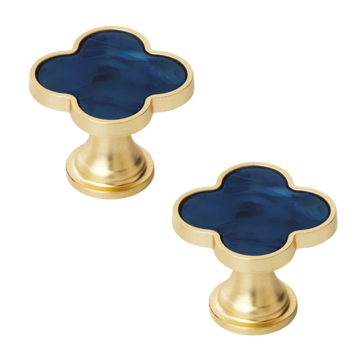 Gold Cabinet Knob with Jewel-Tone Inlay, 1-1/4" (32mm) | Set of 2