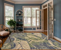 KAS Sparta Wool Floral Blue Green Area Rug 7'9"x9'6"