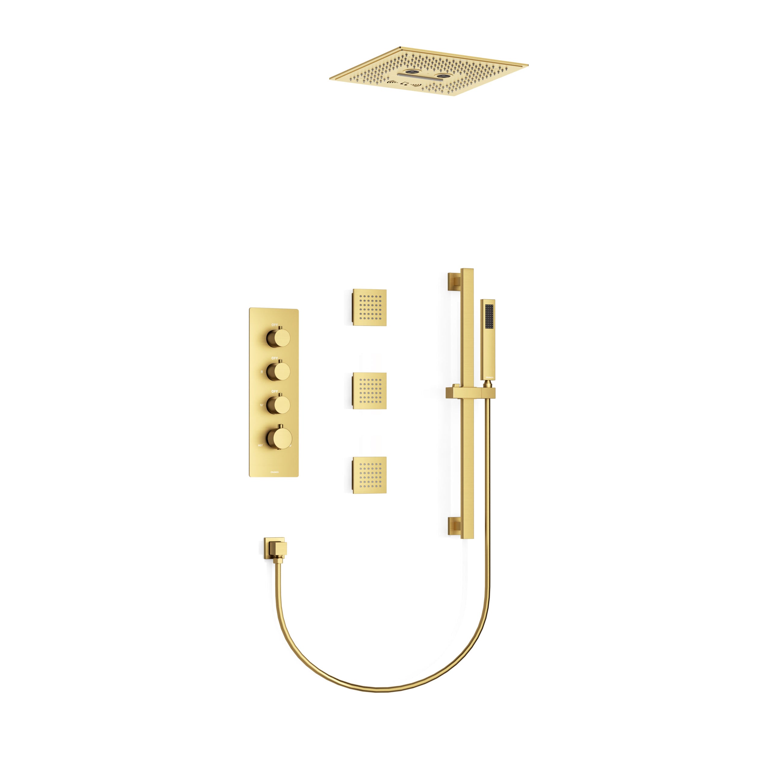 Bribie Five-function thermostatic wellness shower system